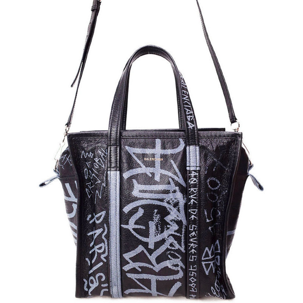 Balenciaga Graffiti Bazaar Shopper S Bag Black